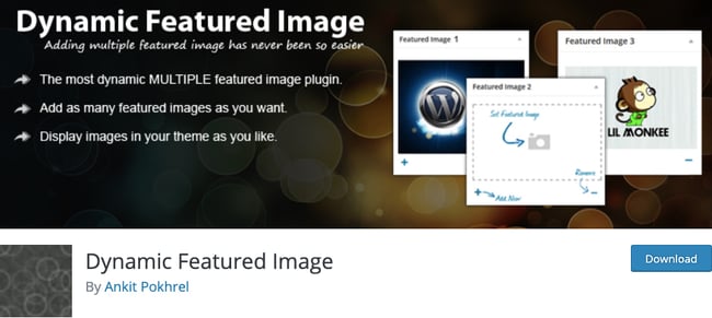 listing page of WordPress thumbnail plugin Dynamic Featured Image