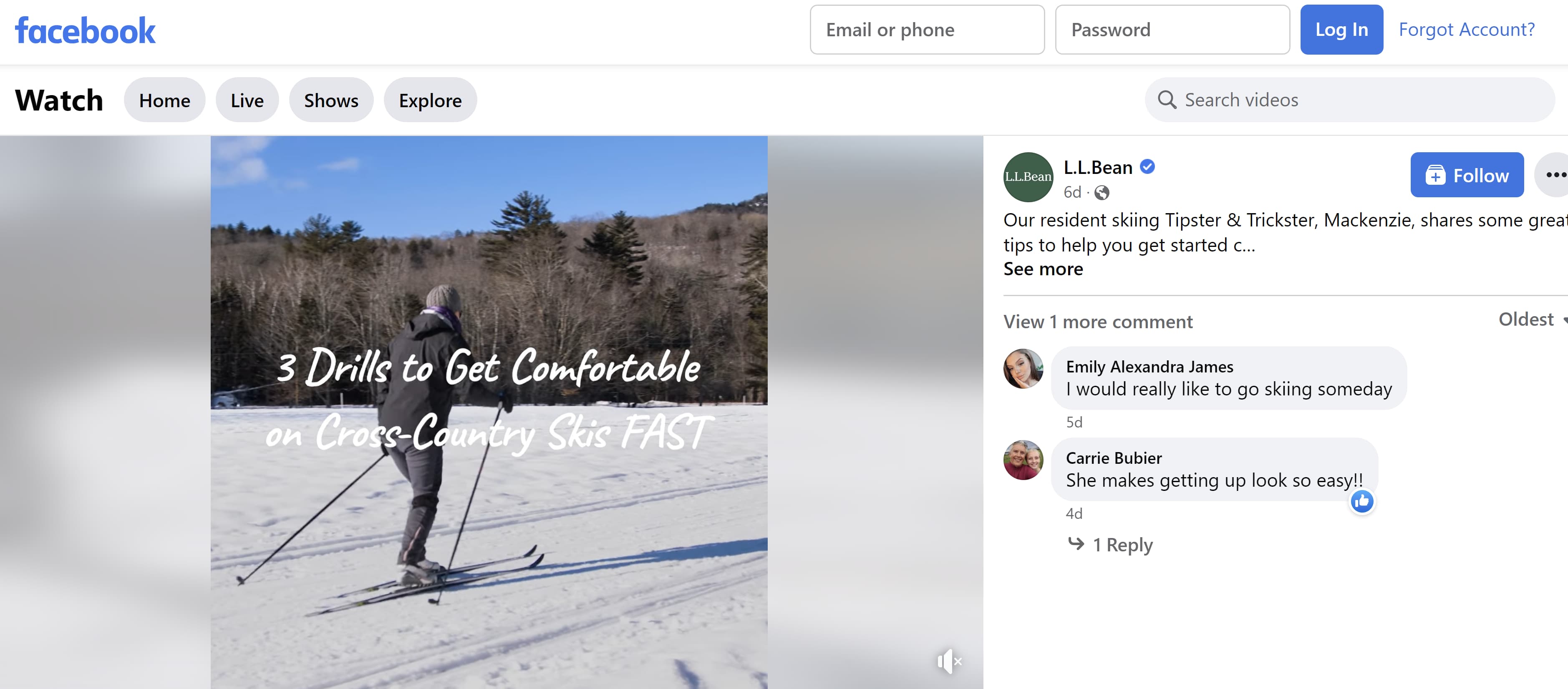 یک ویدیوی آموزشی درباره اسکی باعث افزایش تعامل فیس بوک برای LL Bean می شود.
