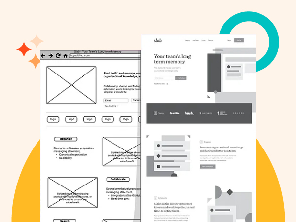 Wireframe của trang web