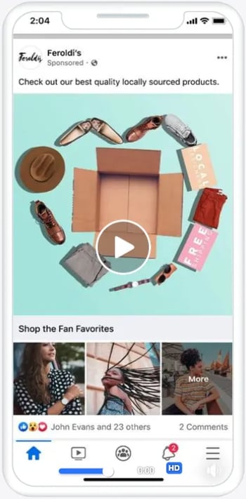 Facebook recommends Instant Lookbook Templates for companies wanting to illustrate what using their products looks like