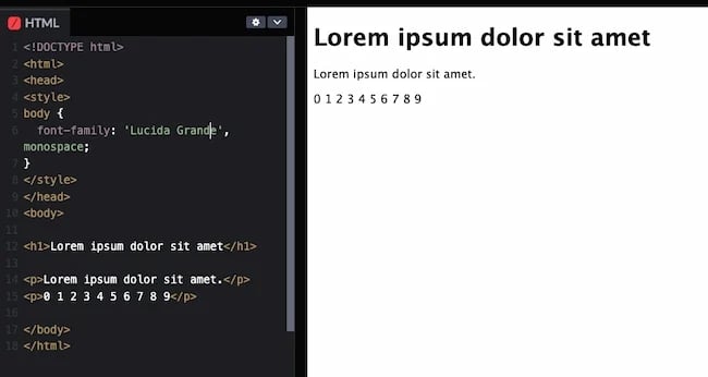HTML and CSS fonts code example: Lucida - best html fonts 