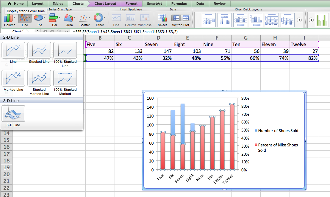 create a 2 y axis graph in excel for mac