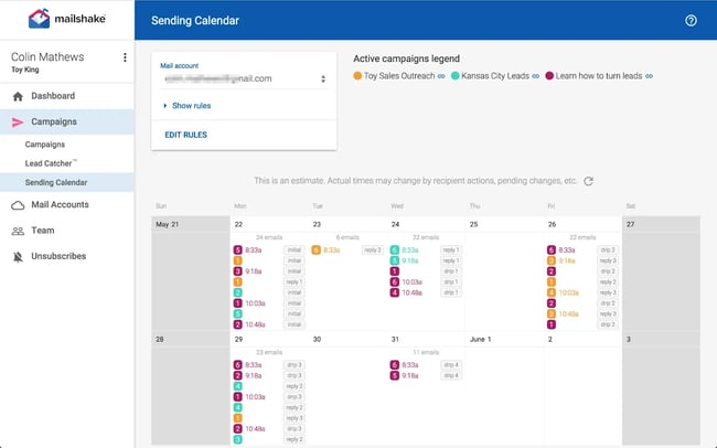 Mailshake sales enablement tool