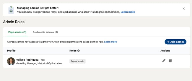manage admins linkedin page.jpeg?width=650&name=manage admins linkedin page - LinkedIn Company Pages: The Ultimate Guide [+ 12 Best Practices]