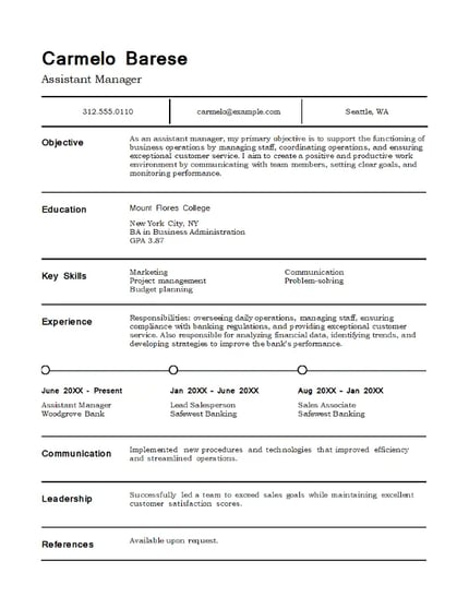 management resume