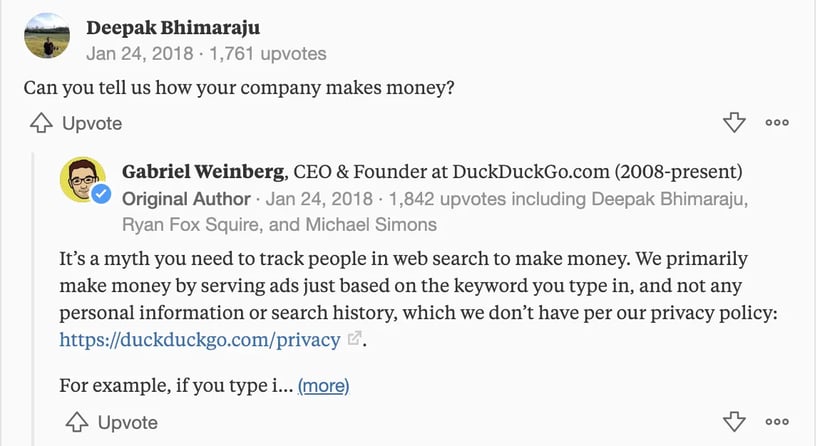 quora example of audience engagement