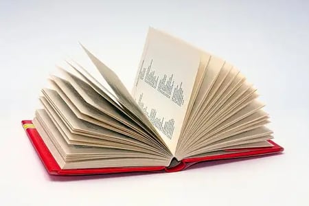 marketing glossary depicted by an open book