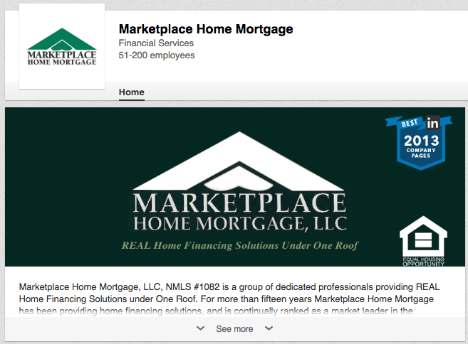 marketplace home mortgage linkedin page.