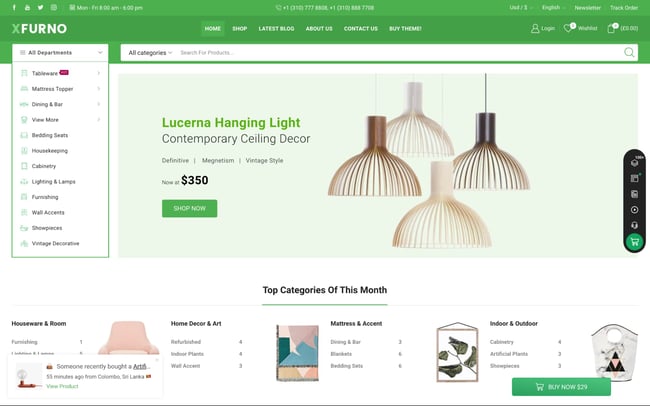 demo page for the wordpress marketplace theme xstore