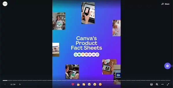 Canva’s media/press kit includes product information and facts
