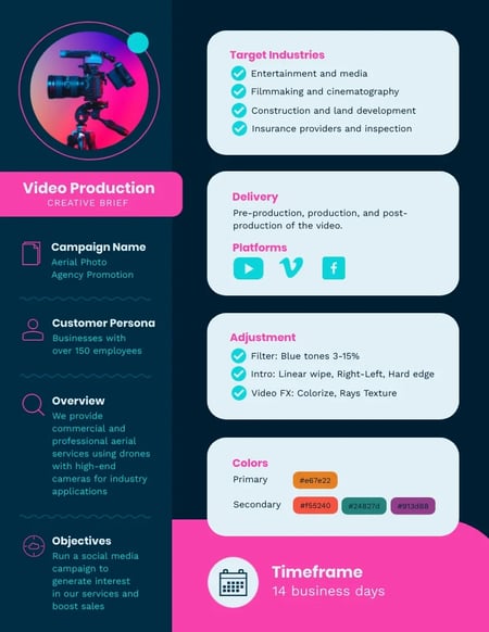 business one pager example, media