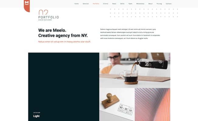 One-page WordPress theme demo for Meelo