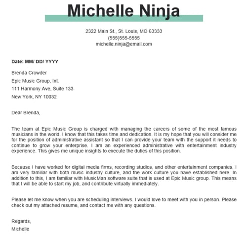 great cover letter samples