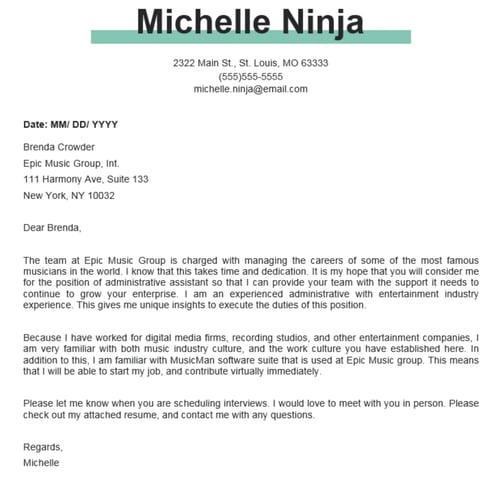 Game Programmer Cover Letter Example