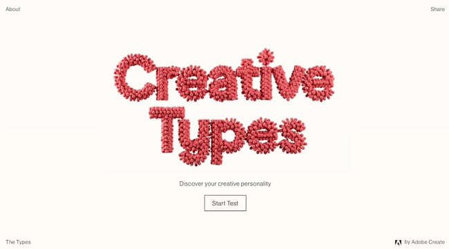 microsite examples: adobe creative types homepage