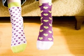 mismatched heart socks