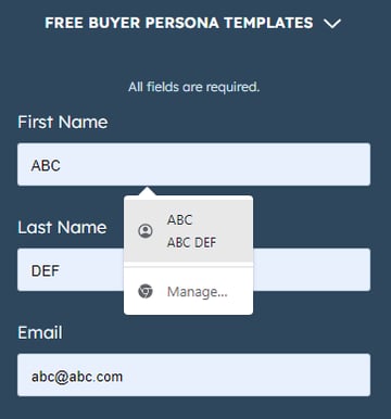 mobile form design example showing an autofill option
