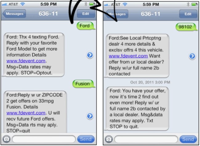 mobile marketing campaign examples, Ford