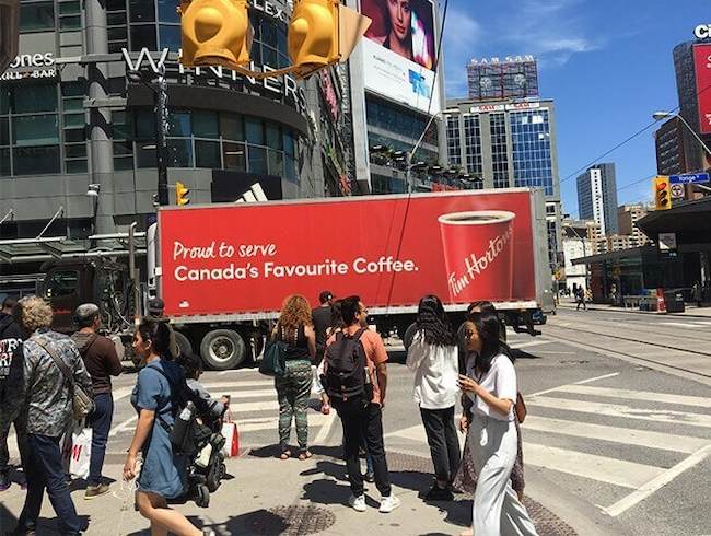  Location-specific billboard for coffee drinkers