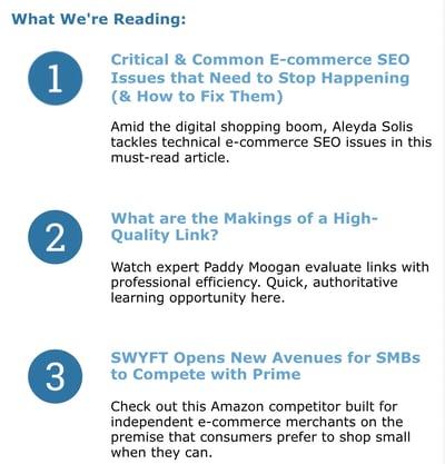 Best email newsletter examples, example from Moz Top 10.