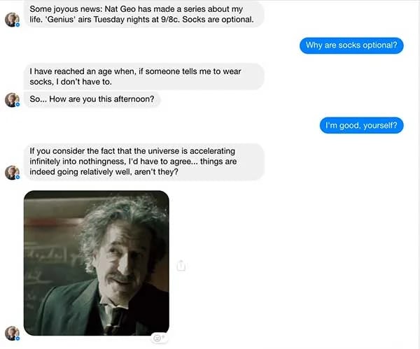 National Geographic's Genius chatbot for marketing