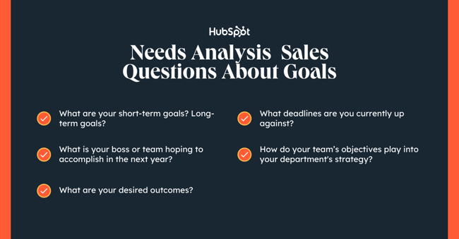 needs analysis questions: sales questions about goals