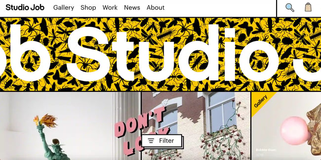 neo brutalism: homepage for studio job 