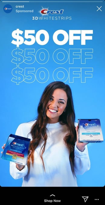 Crest Instagram Story ad example