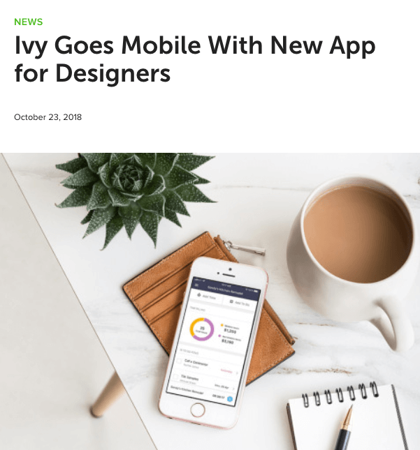 Newsjack blog post by Houzz on news of a mobile app launch