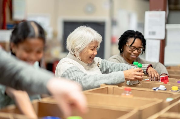 Volunteers working at a nonprofit