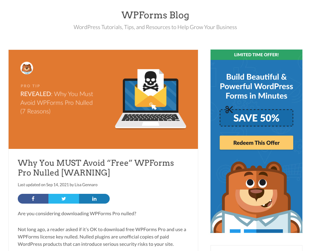 nulled wordpress themes and plugins warning from developer 
