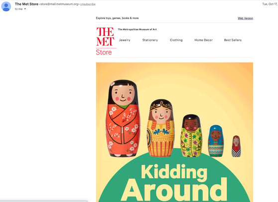 marketing types, email marketing from the met