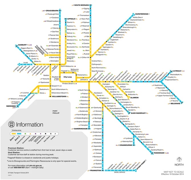 old melbourne subway map