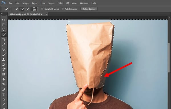 Subtract From Selection option in Photoshop