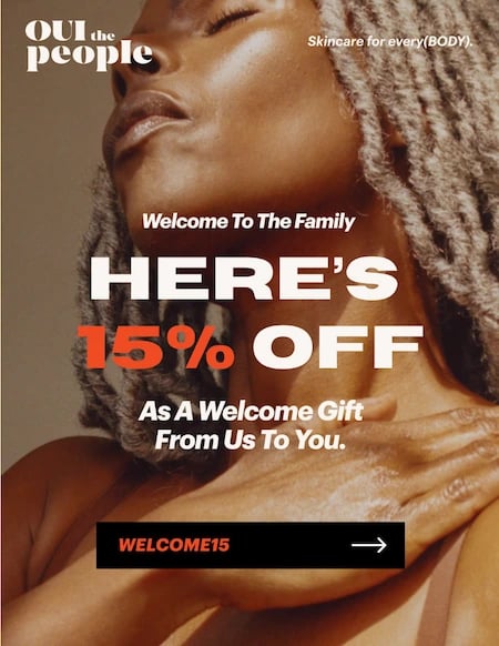 Welcome email examples: Oui the People