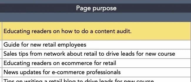 page purpose