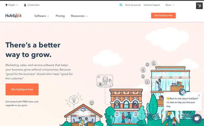 HubSpot home page layout