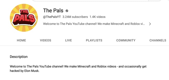 youtube channel description example: the pals