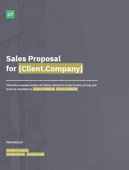 general sales proposal template from pandadoc