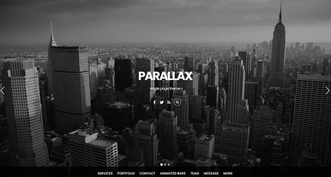 One-page WordPress theme demo for Parallax