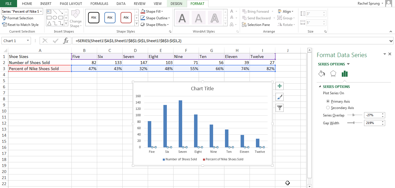 excel graph with two y axis office 2016 for mac