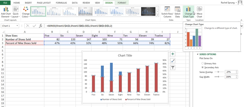 How to Add a Secondary Axis to an Excel Chart