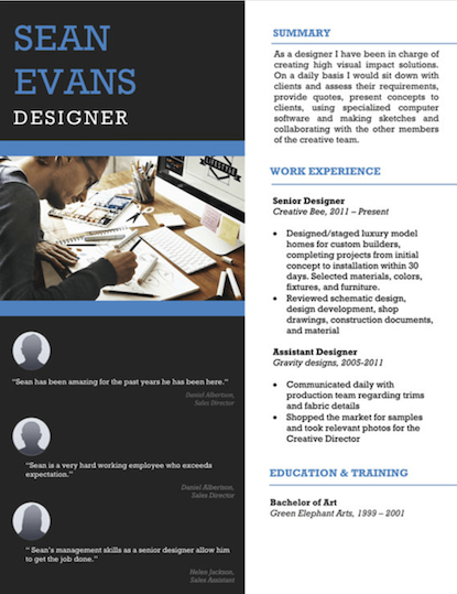 resume template for word example: personal endorsement resume