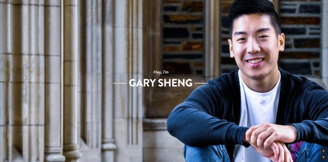 Personal Website Examples: Gary Sheng