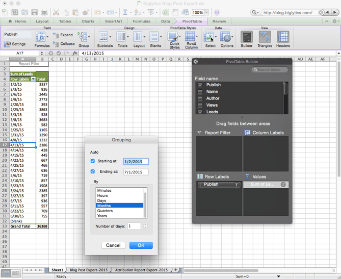 table group months 6 pivot Content Run to Use Blog Excel How a Analysis to