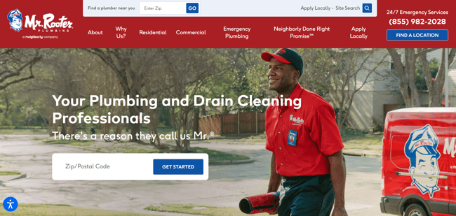 mr. rooter plumbing website