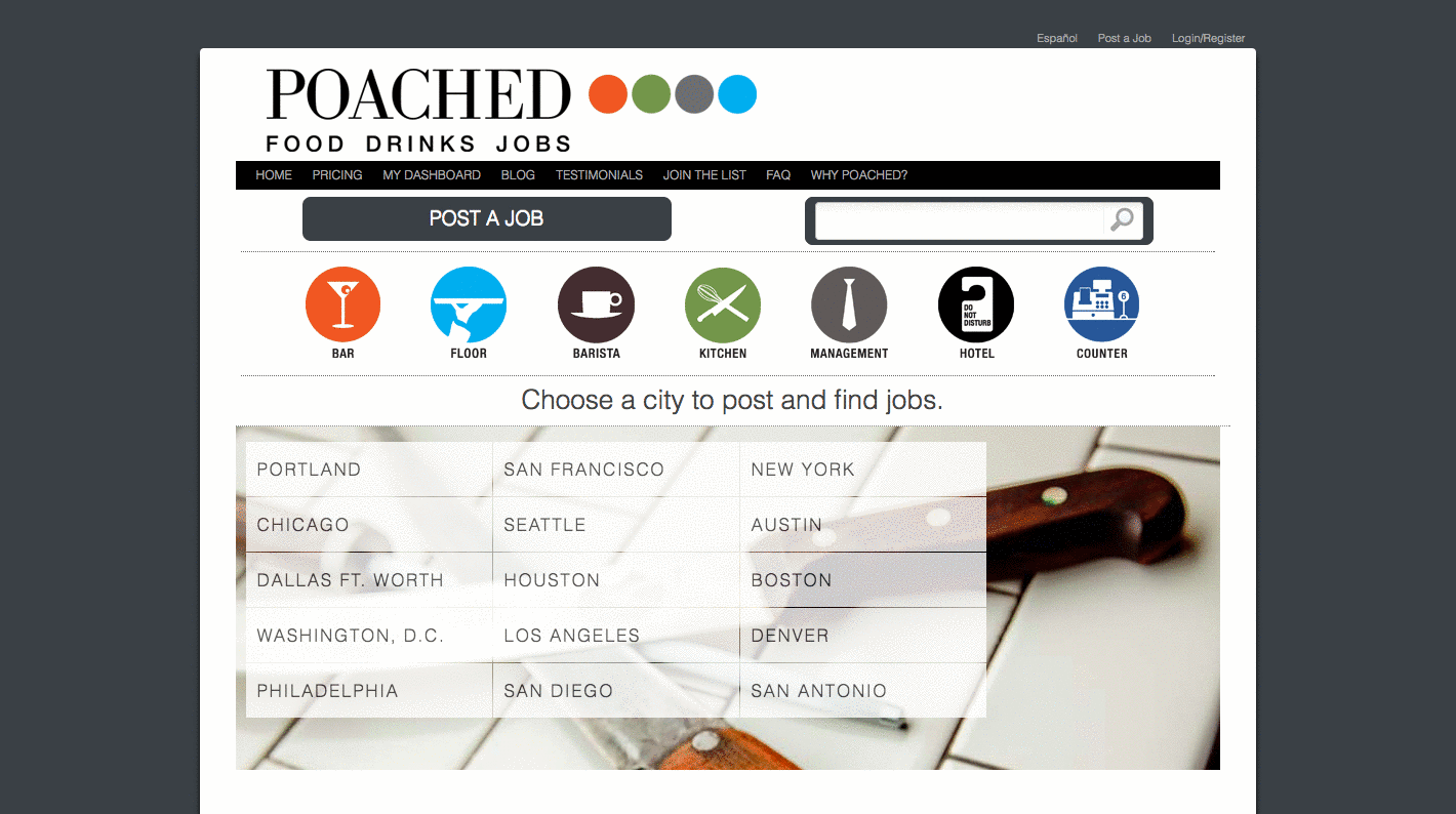 poached landing page