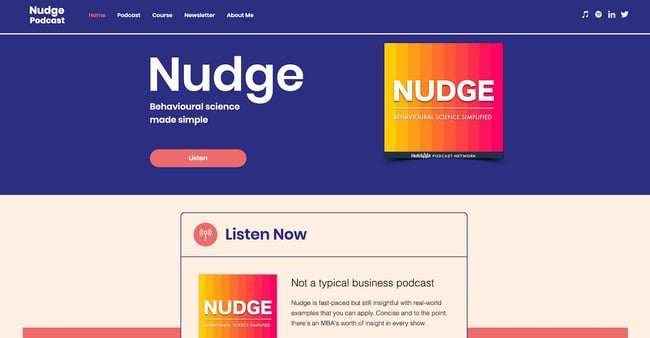 podcast website example: nudge