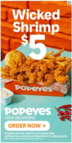 Banner Ad Example from Popeyes
