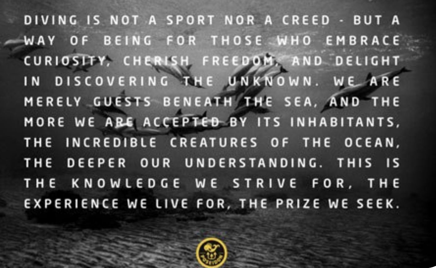 Screenshot of the Poseidon Dive System's brand manifesto
